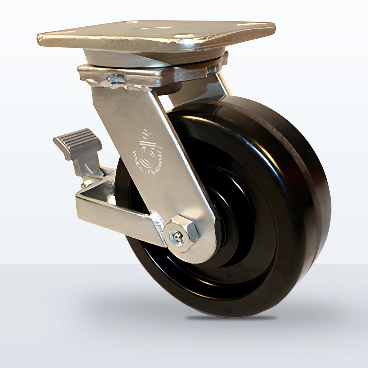 8" Phenolic Caster, Top Plate, 2500 lb Capacity - Roller Bearing