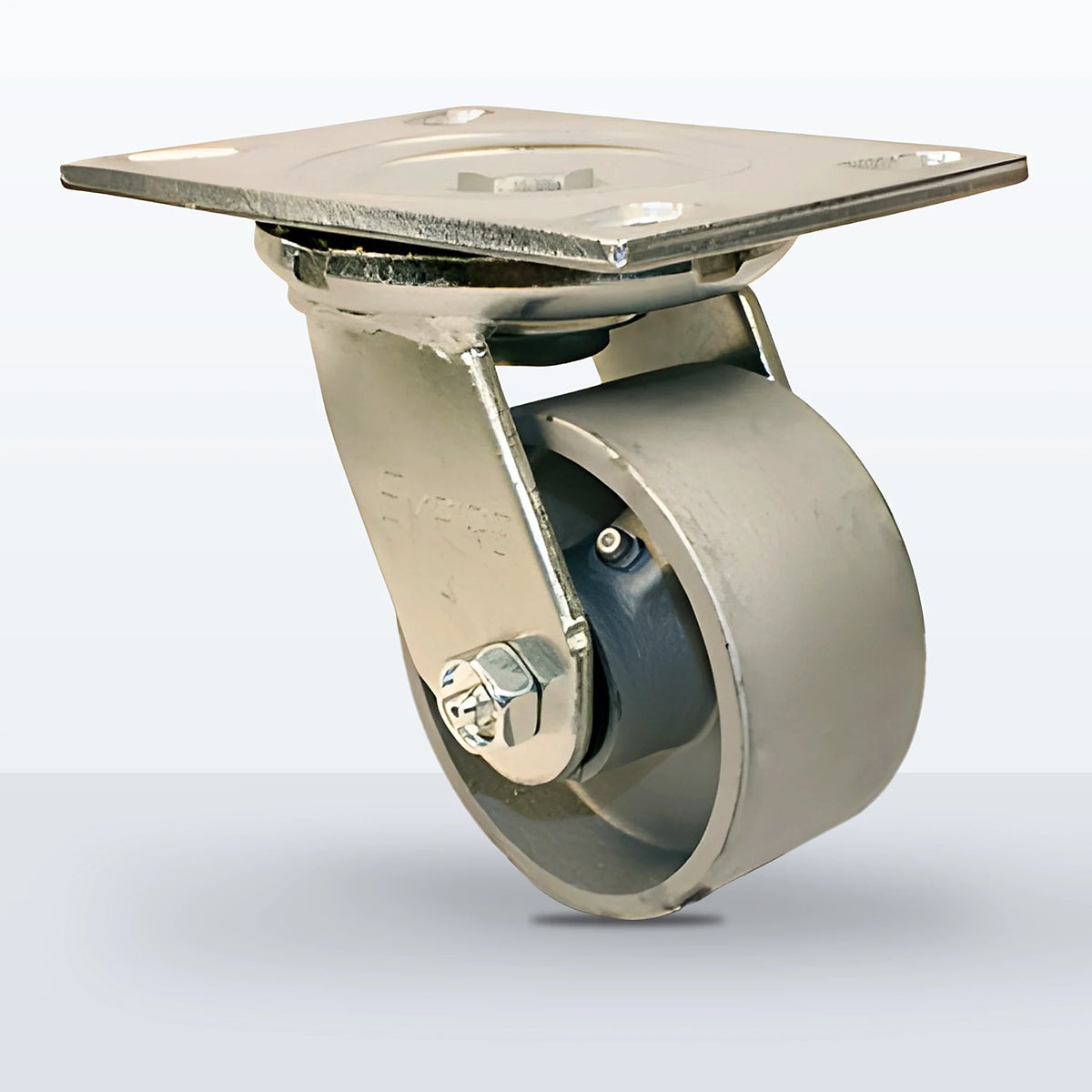 4" Cast Iron Caster, Top Plate, 800 lb Capacity - Roller Bearing