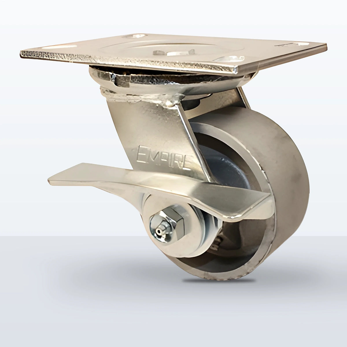 4" Cast Iron Caster, Top Plate, 800 lb Capacity - Roller Bearing