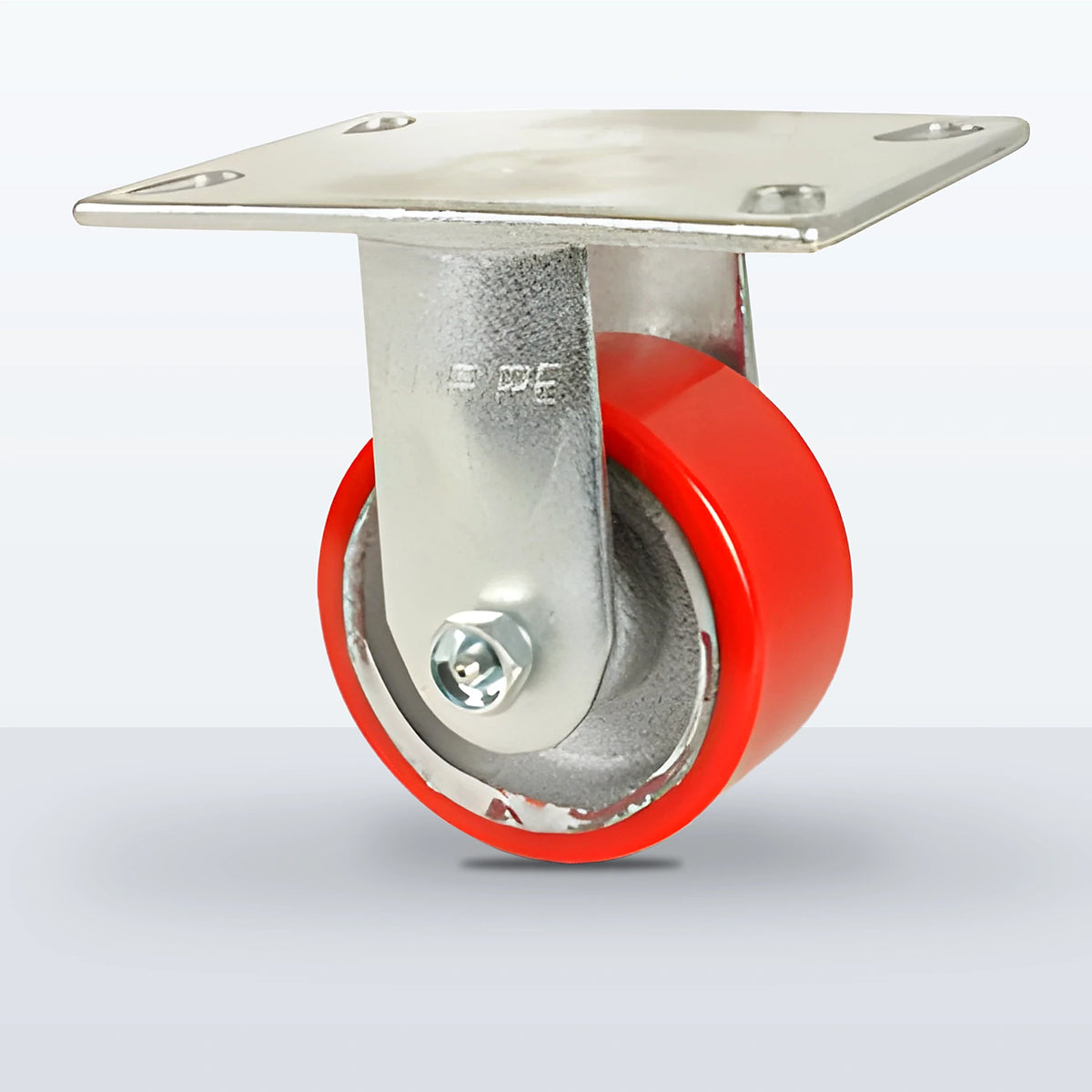 4" Polyurethane on Cast Iron Caster, Top Plate, 800 lb Capacity - Roller Bearing