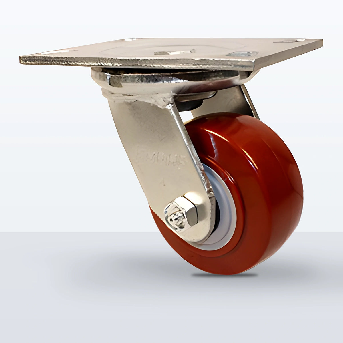 4" Polyurethane on Polypropylene Caster, Top Plate, 600 lb Capacity - Roller Bearing
