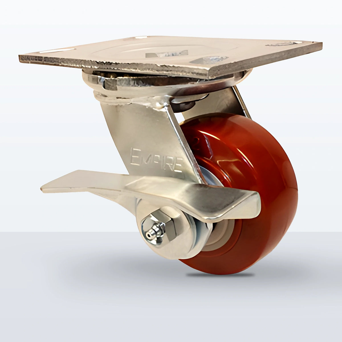 4" Polyurethane on Polypropylene Caster, Top Plate, 600 lb Capacity - Roller Bearing