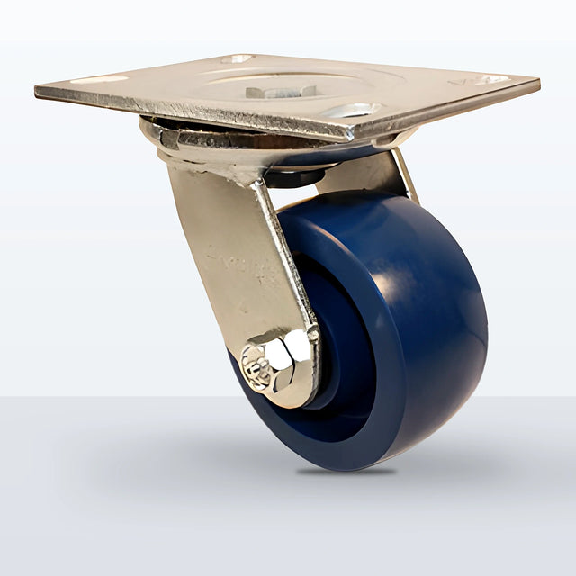 4" Solid Polyurethane Caster, Top Plate, 750 lb Capacity - Roller Bearing