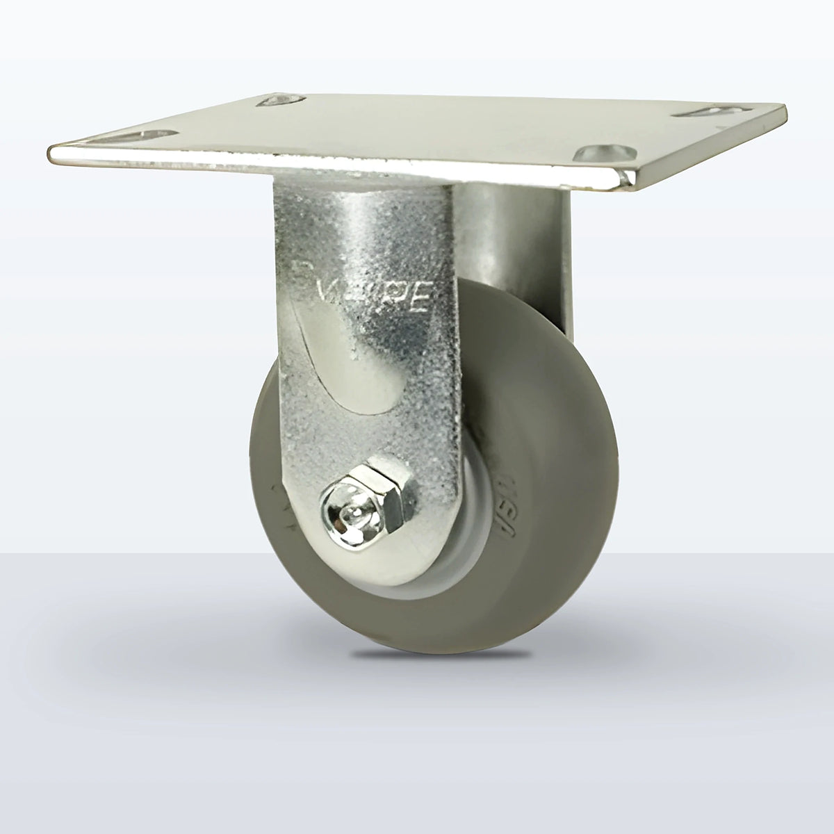 4" Thermoplastic Rubber Caster, Top Plate, 350 lb Capacity - Roller Bearing