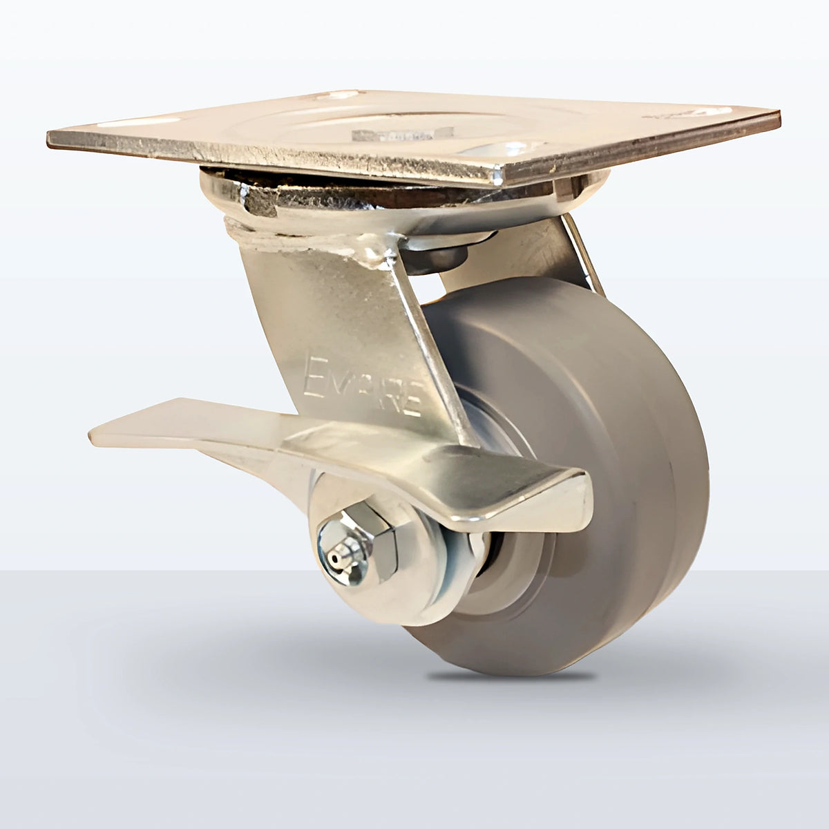 4" Thermoplastic Rubber Caster, Top Plate, 350 lb Capacity - Roller Bearing, 4-1/2 X 6-1/4 Plate