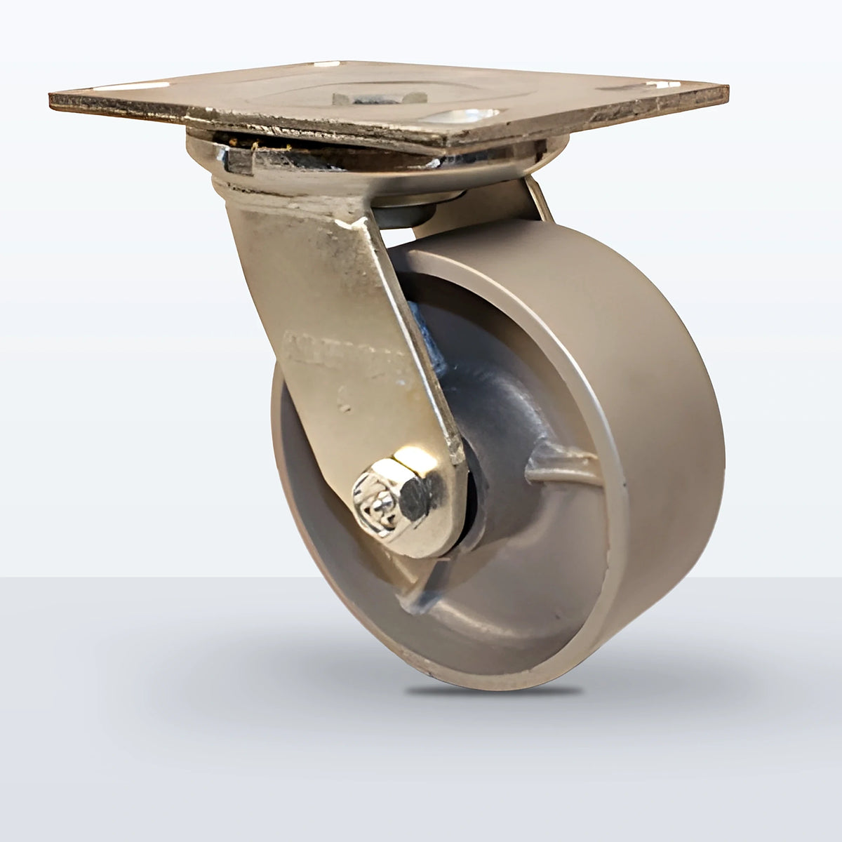 5" Cast Iron Caster, Top Plate, 1000 lb Capacity - Roller Bearing