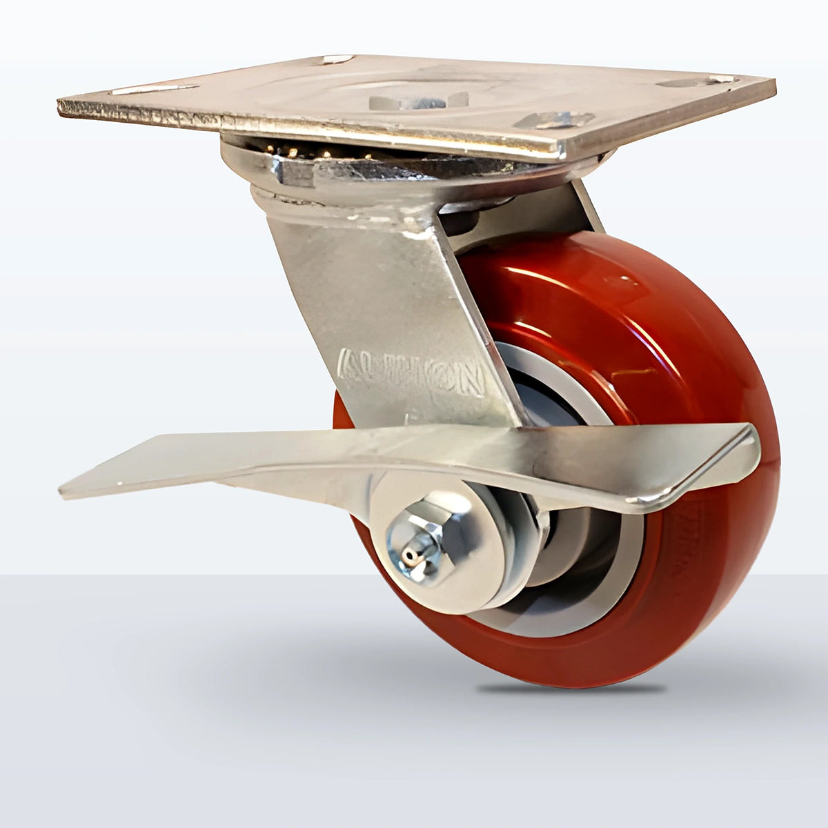 5" Polyurethane on Polypropylene Caster, Top Plate, 750 lb Capacity - Roller Bearing