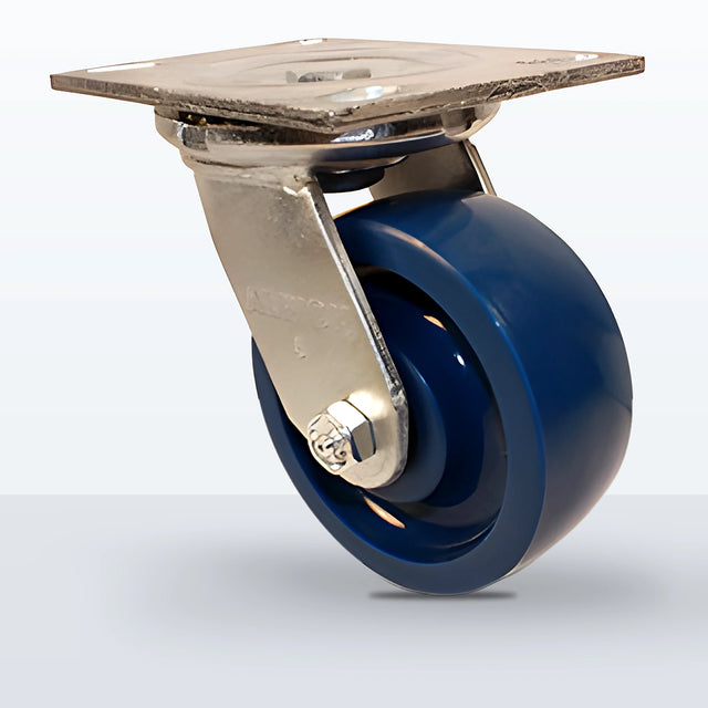 5" Solid Polyurethane Caster, Top Plate, 800 lb Capacity - Roller Bearing