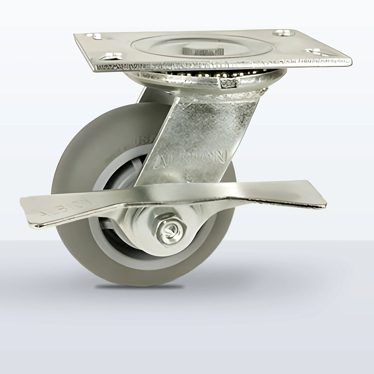5" Thermoplastic Rubber Caster, Top Plate, 350 lb Capacity - Roller Bearing
