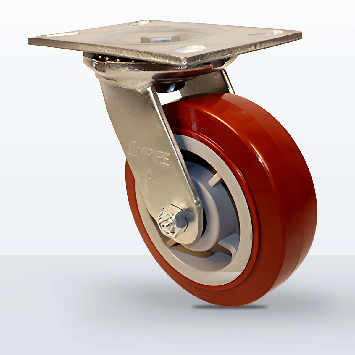 6" Polyurethane on Polypropylene Caster, Top Plate, 900 lb Capacity - Roller Bearing