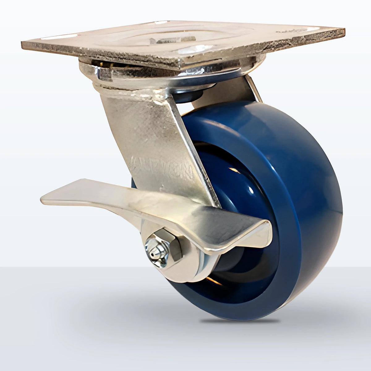 6" Solid Polyurethane Caster, Top Plate, 900 lb Capacity - Roller Bearing
