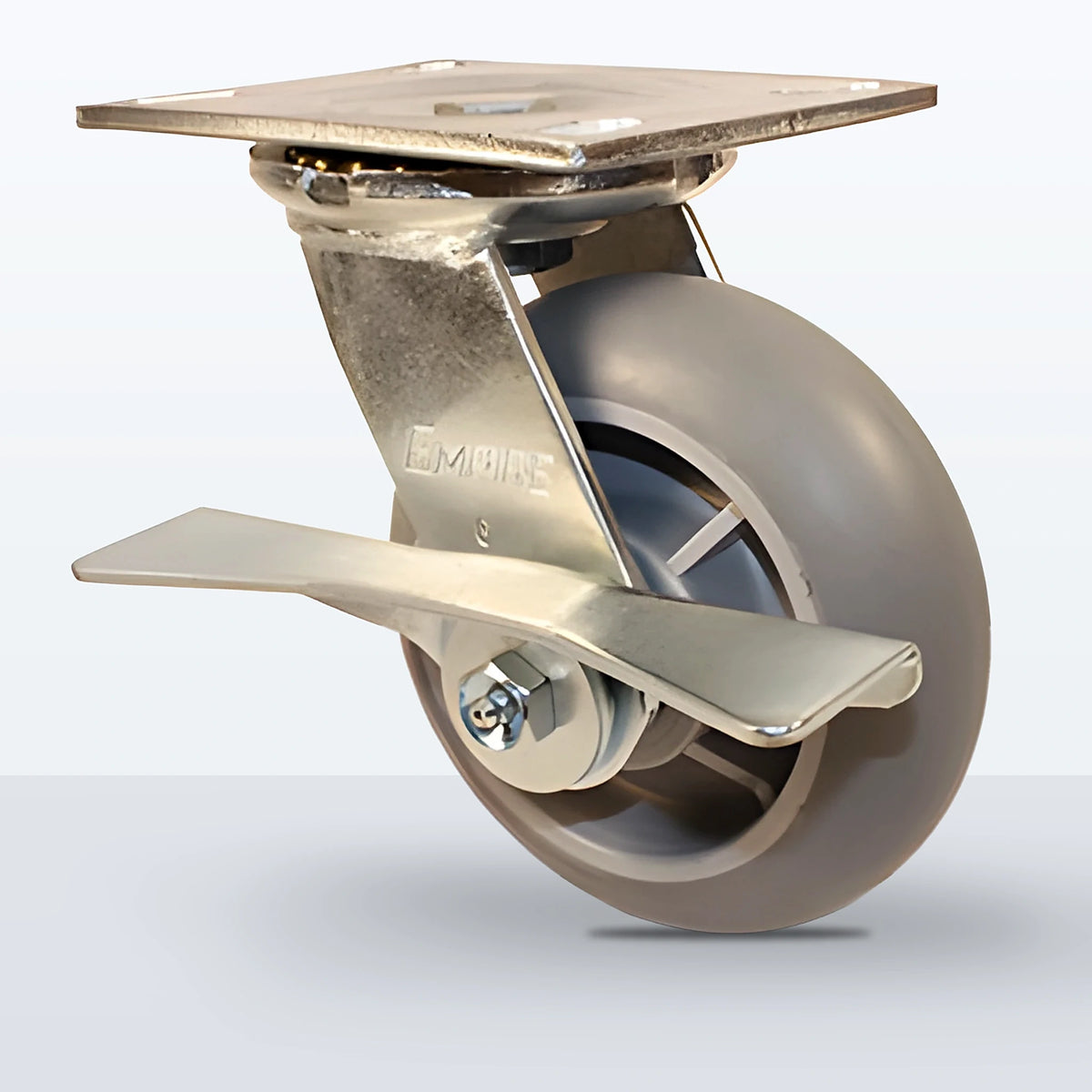 6" Thermoplastic Rubber Caster, Top Plate, 500 lb Capacity - Roller Bearing