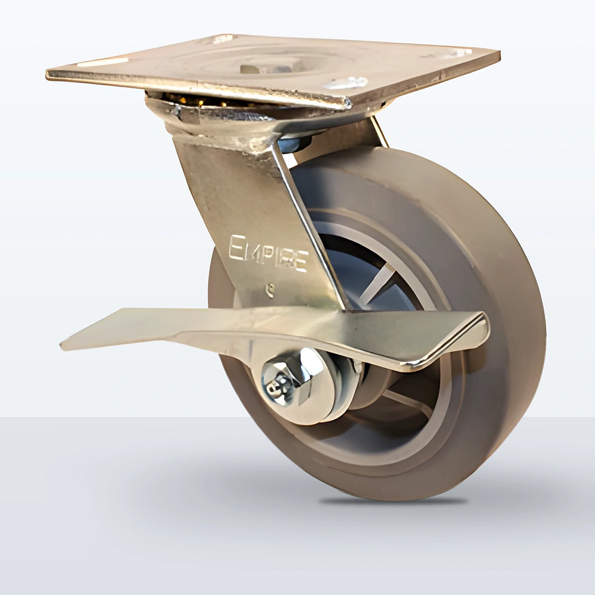 6" Thermoplastic Rubber Caster, Top Plate, 500 lb Capacity - Roller Bearing, 4-1/2 X 6-1/4 Plate