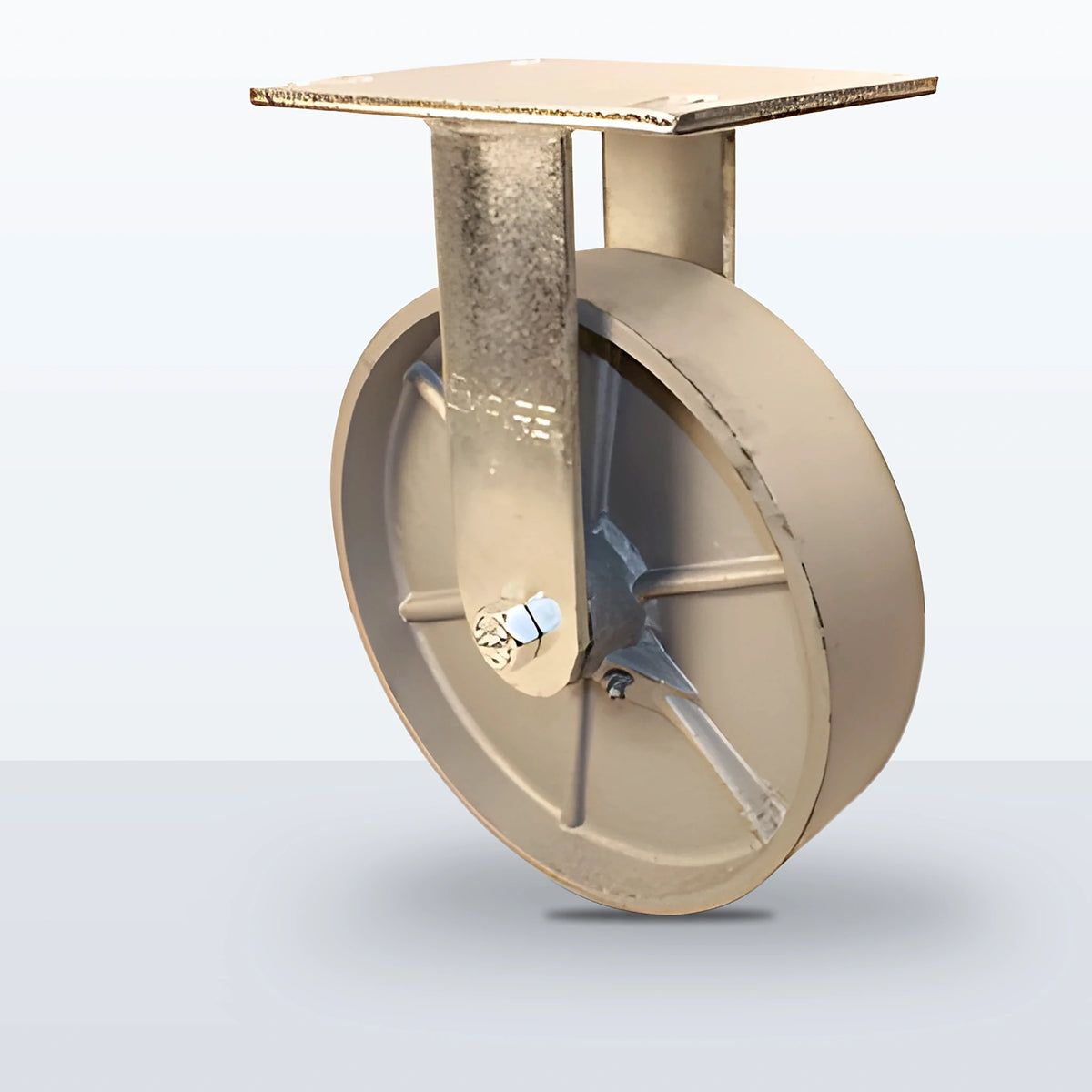 8" Cast Iron Caster, Top Plate, 1250 lb Capacity - Roller Bearing