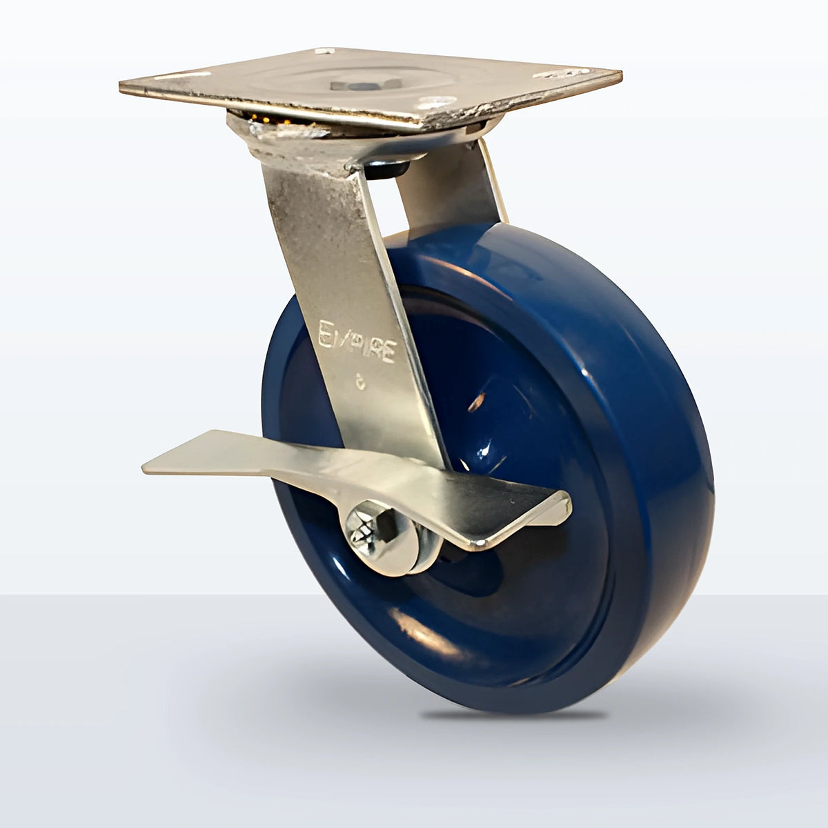 8" Solid Polyurethane Caster, Top Plate, 1000 lb Capacity - Roller Bearing