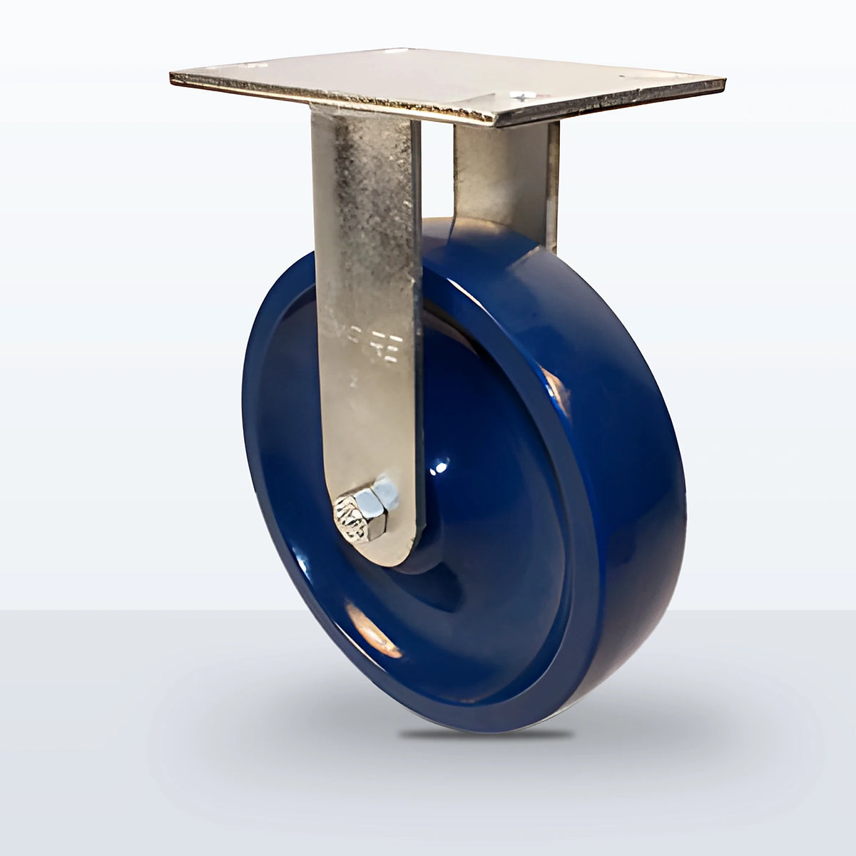 8" Solid Polyurethane Caster, Top Plate, 1000 lb Capacity - Roller Bearing