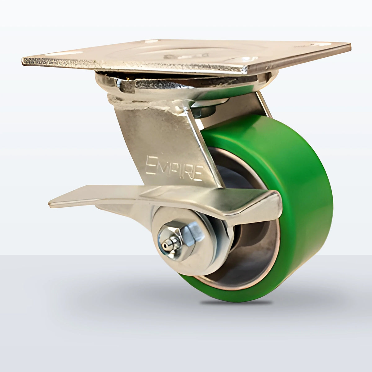 4" Polyurethane on Aluminum Caster, Top Plate, 800 lb Capacity - Roller Bearing