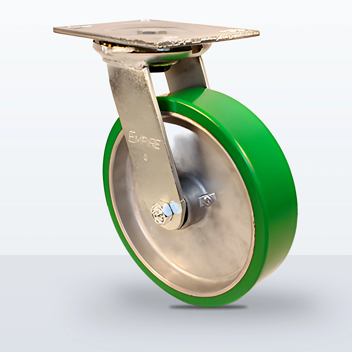 8" Polyurethane on Aluminum Caster, Top Plate, 1250 lb Capacity - Roller Bearing