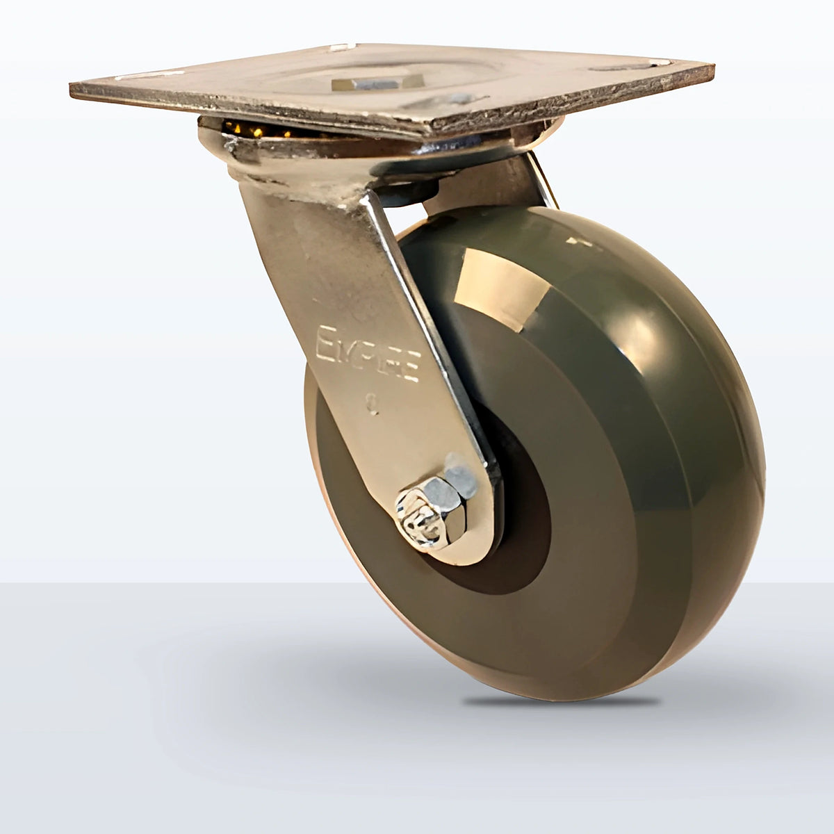 6" Premium Solid Polyurethane Caster, Top Plate, 1250 lb Capacity - Roller Bearing