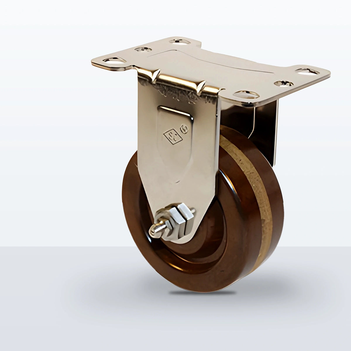 Stainless Steel 3" High Temp Phenolic Caster, Top Plate, 200 lb Capacity - Plain with Stainless Top Hat Bushings