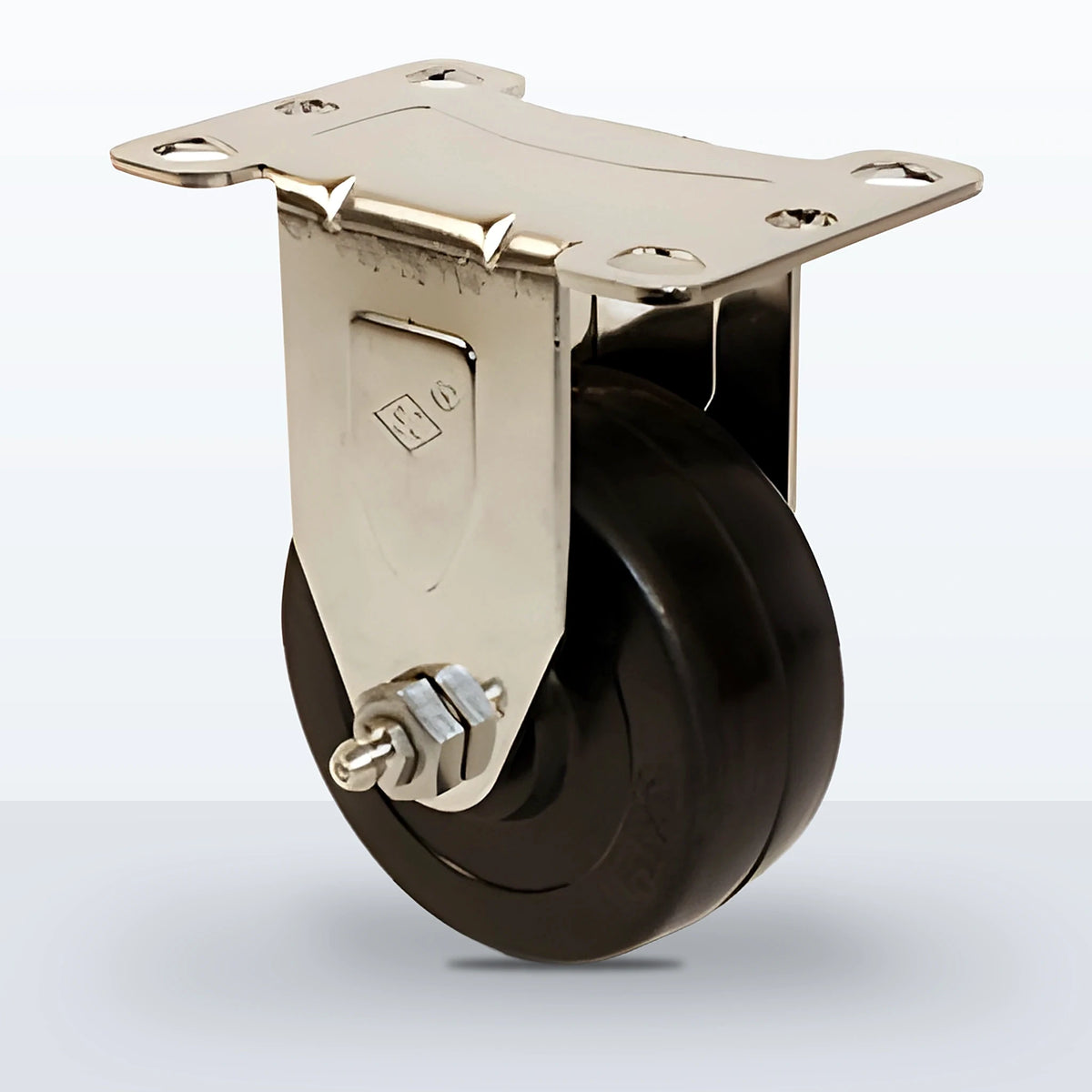 Stainless Steel 3" Hard Rubber Caster, Top Plate, 275 lb Capacity - Plain