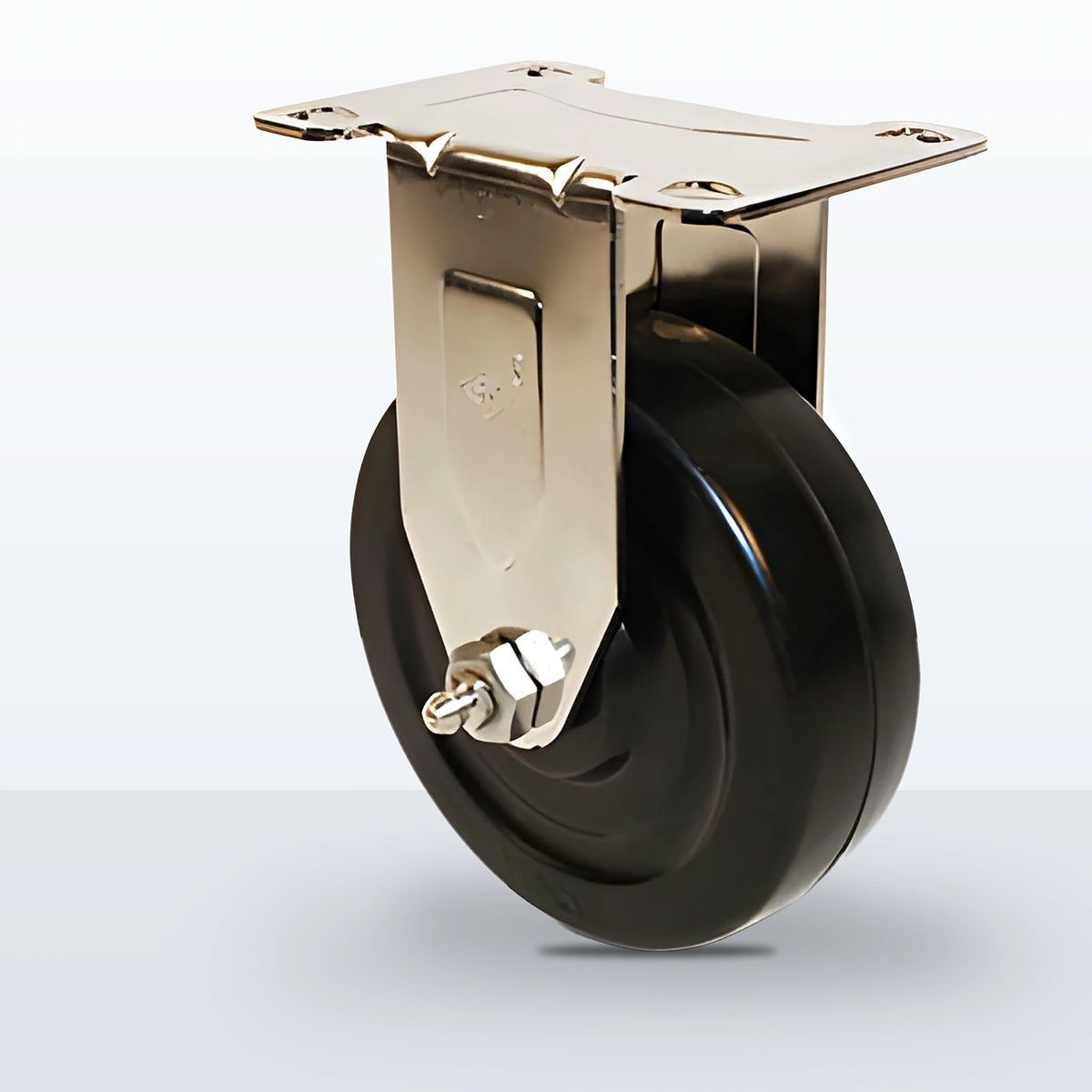 Stainless Steel 4" Hard Rubber Caster, Top Plate, 300 lb Capacity - Plain