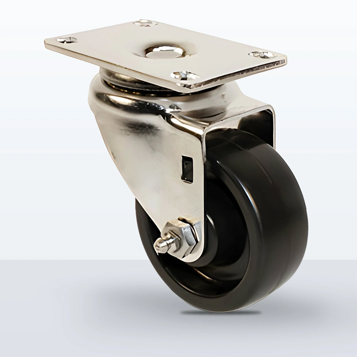 Stainless Steel 3" Polyolefin Caster, Top Plate, 250 lb Capacity - Plain