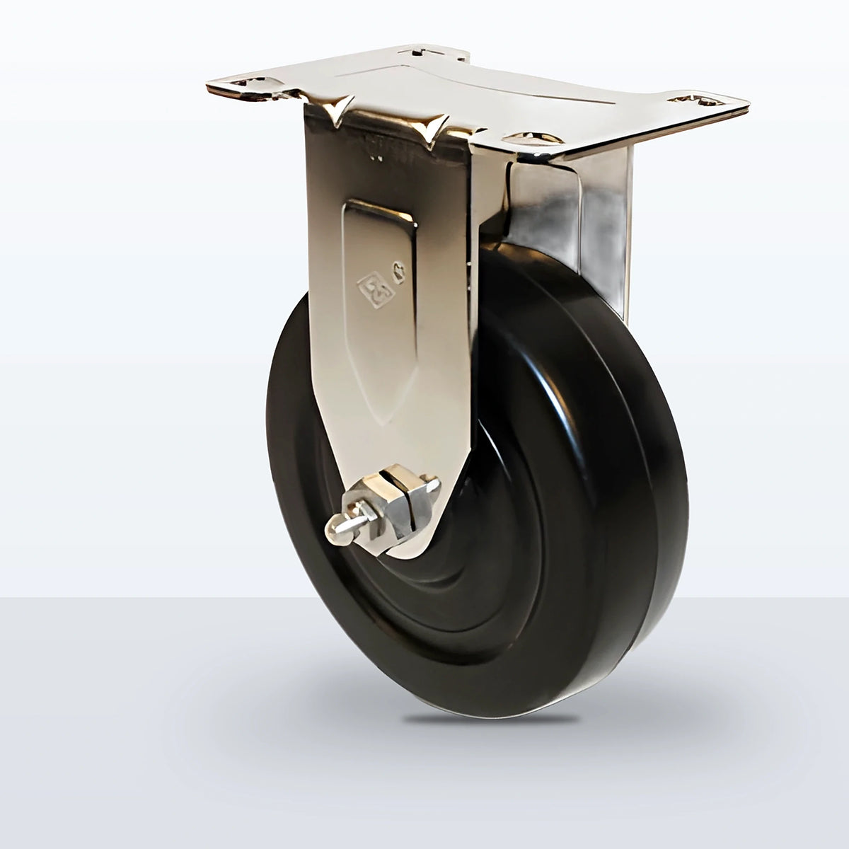 Stainless Steel 4" Soft Rubber Caster, Top Plate, 220 lb Capacity - Plain
