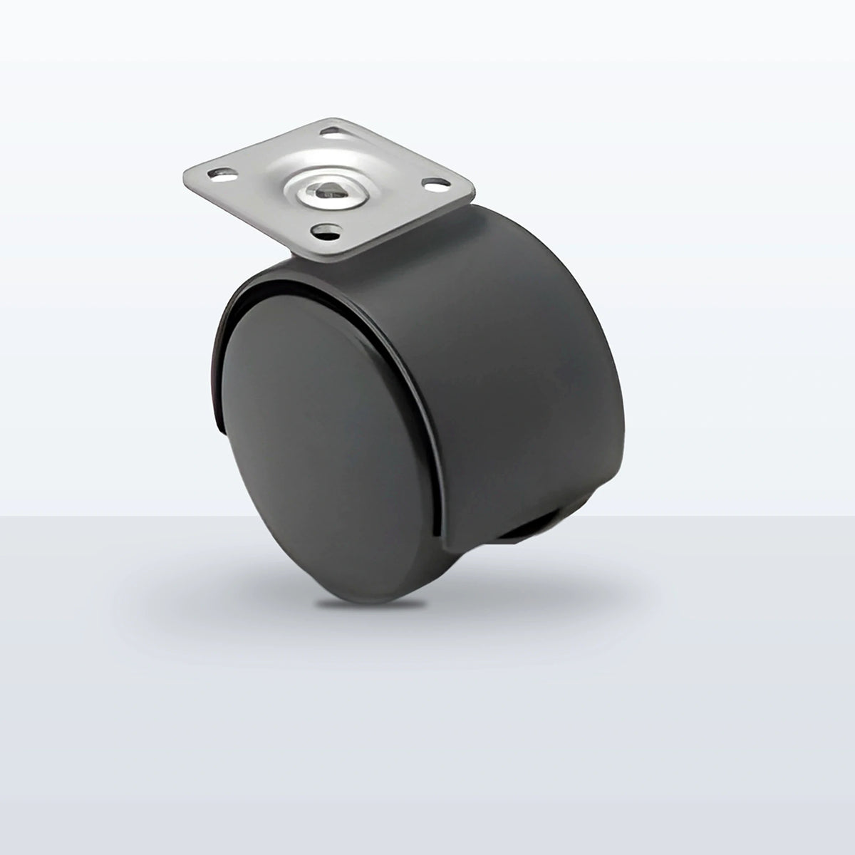 Premium Twin Wheel Caster, 50MM (1.9685") Wheel, Top Plate, 75 lb Capacity, 1-3/16" X 2" Plate