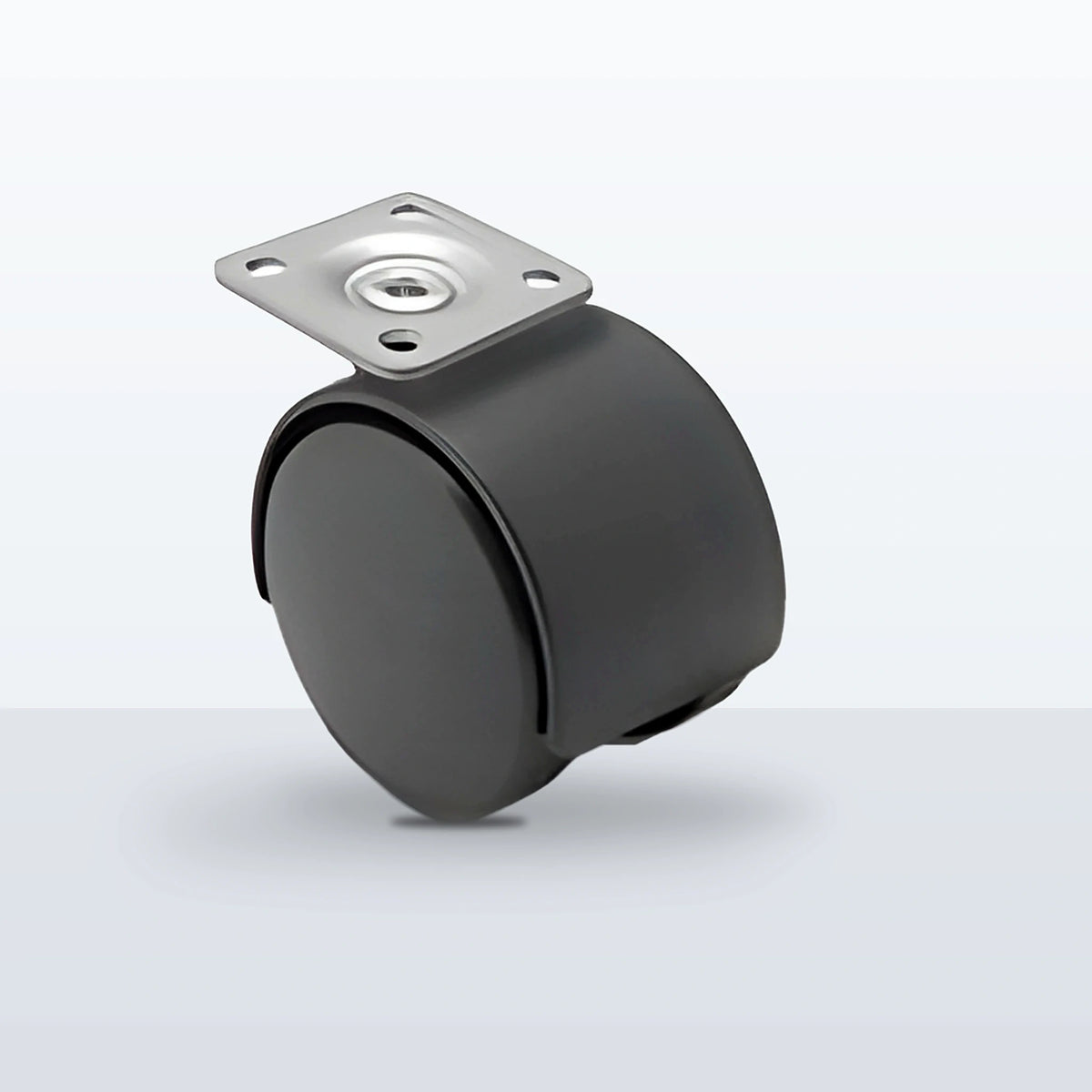 Economy Twin Wheel Caster, 52MM (1.9685") Wheel, Top Plate, 75 lb Capacity, 1-3/16" X 2" Plate