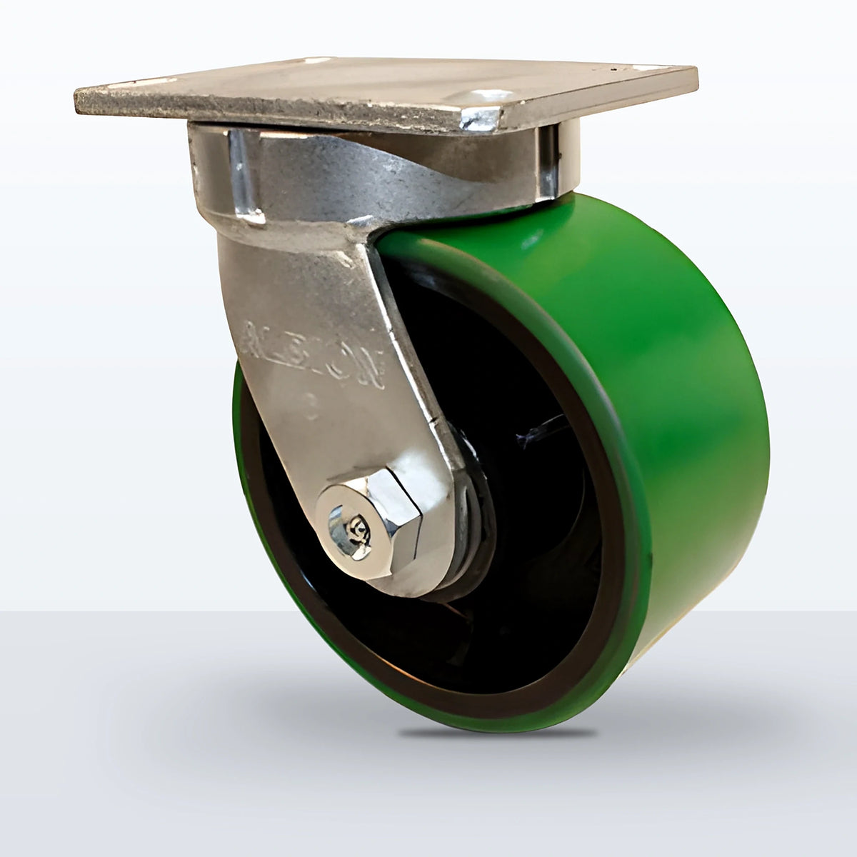 6" Polyurethane on Cast Iron Caster, Top Plate, 2000 lb Capacity - Roller Bearing, 4-1/2 X 6-1/4 Plate