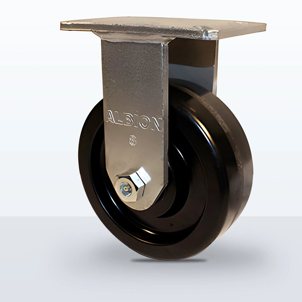 8" Phenolic Caster, Top Plate, 2500 lb Capacity - Roller Bearing, 5-1/4 X 7-1/4 Plate