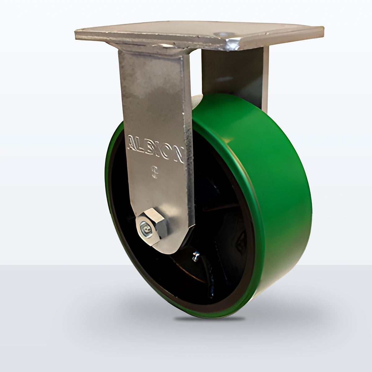 8" Polyurethane on Cast Iron Caster, Top Plate, 2500 lb Capacity - Roller Bearing, 5-1/4 X 7-1/4 Plate
