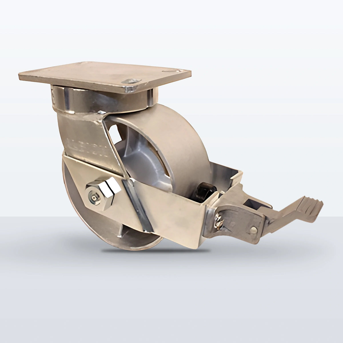 6" Cast Iron Caster, Top Plate, 2500 lb Capacity - Roller Bearing, 4-1/2 X 6-1/4 Plate