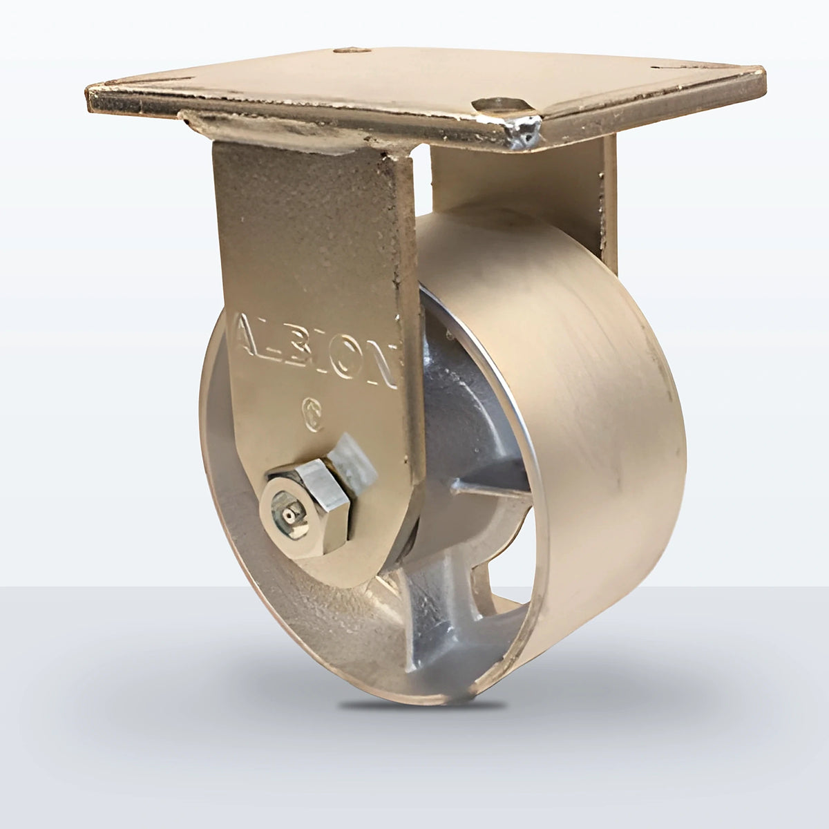 6" Cast Iron Caster, Top Plate, 2500 lb Capacity - Roller Bearing, 5-1/4 X 7-1/4 Plate