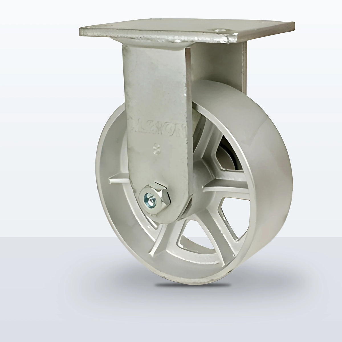 8" Cast Iron Caster, Top Plate, 2500 lb Capacity - Roller Bearing, 5-1/4 X 7-1/4 Plate