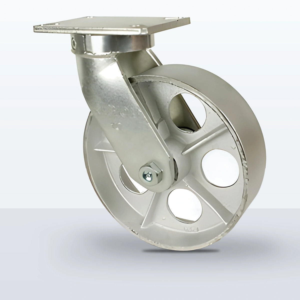 10" Cast Iron Caster, Top Plate, 2500 lb Capacity - Roller Bearing, 5-1/4 X 7-1/4 Plate