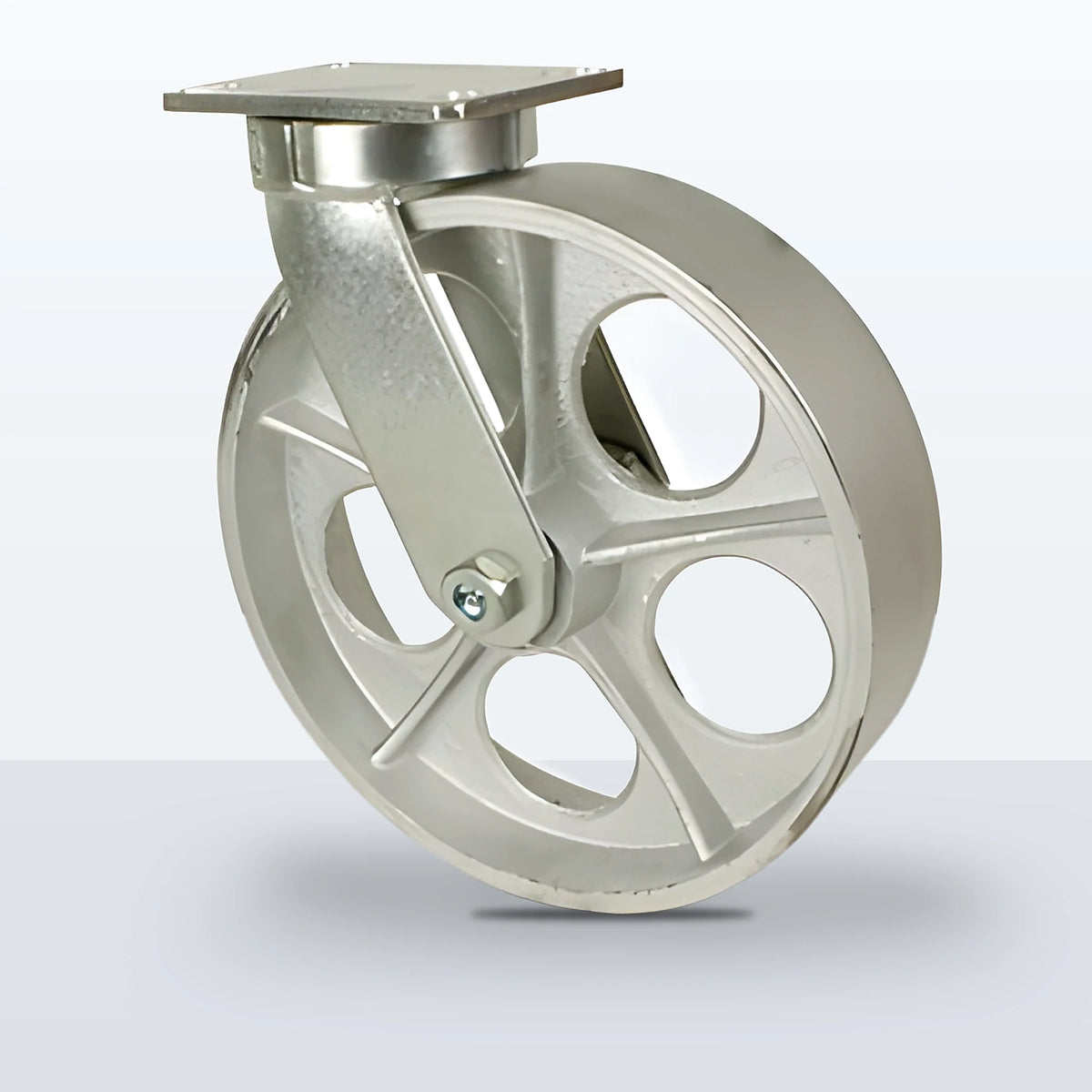 12" Cast Iron Caster, Top Plate, 2500 lb Capacity - Roller Bearing, 4-1/2 X 6-1/4 Plate