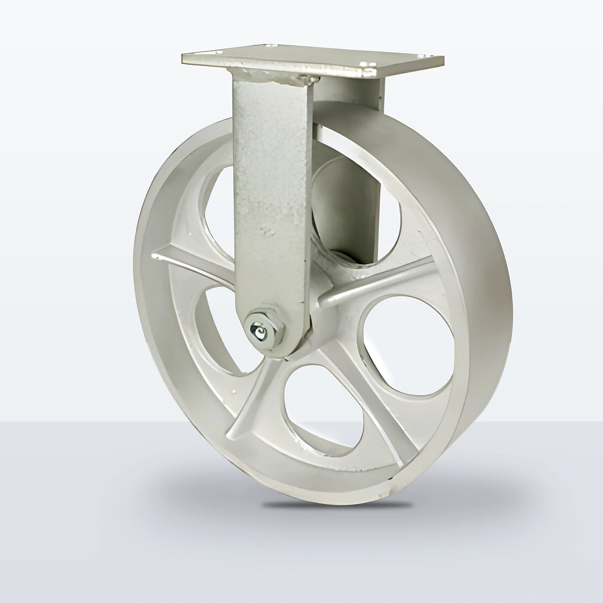 12" Cast Iron Caster, Top Plate, 2500 lb Capacity - Roller Bearing, 4-1/2 X 6-1/4 Plate