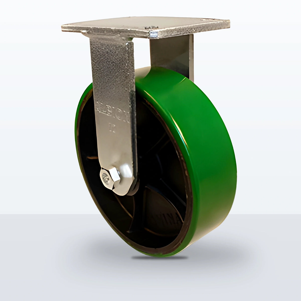 10" Polyurethane on Cast Iron Caster, Top Plate, 3000 lb Capacity - Roller Bearing, 5-1/4 X 7-1/4 Plate