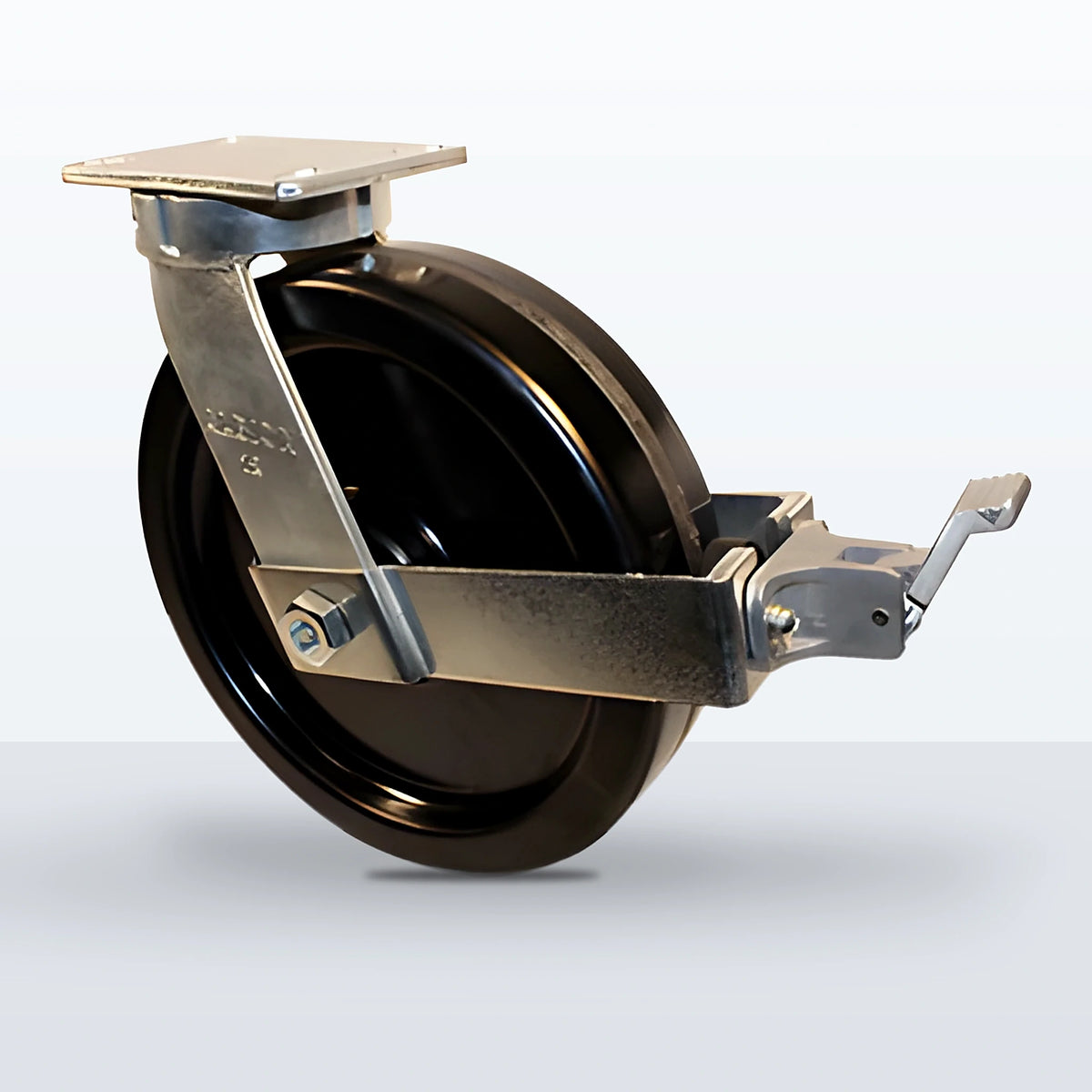 12" Phenolic Caster, Top Plate, 3500 lb Capacity - Roller Bearing, 4-1/2 X 6-1/4 Plate