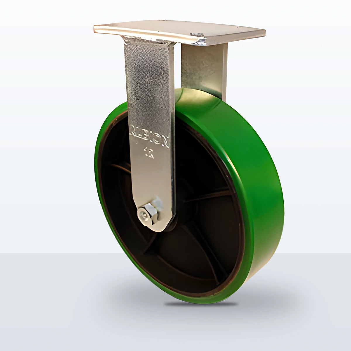 12" Polyurethane on Cast Iron Caster, Top Plate, 3500 lb Capacity - Roller Bearing, 5-1/4 X 7-1/4 Plate
