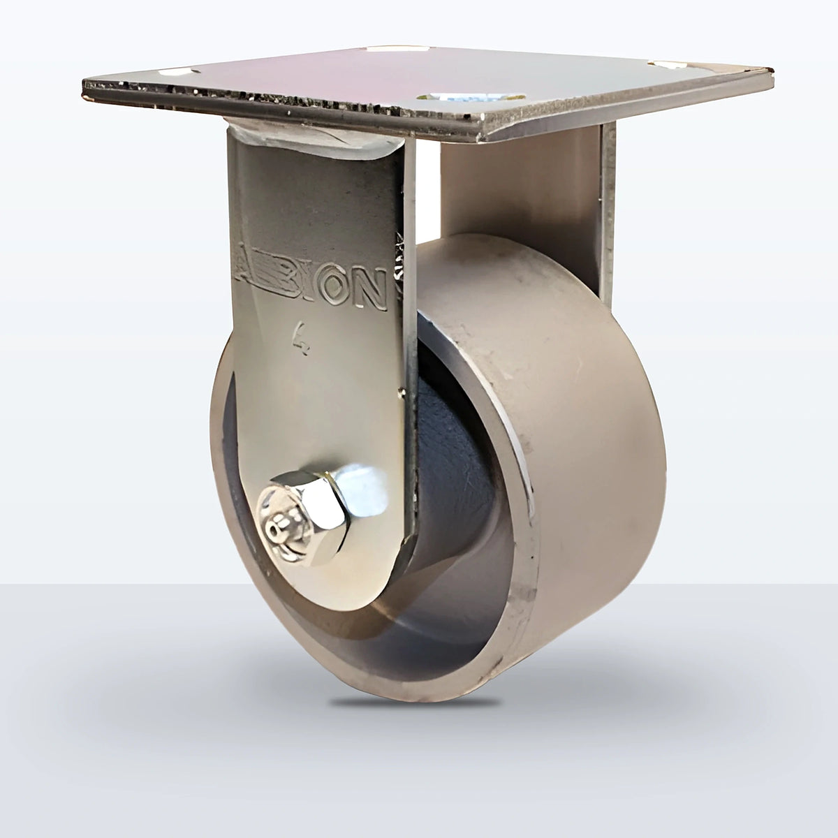 4" Cast Iron Caster, Top Plate, 800 lb Capacity - Roller Bearing, 4 X 4-1/2 Plate