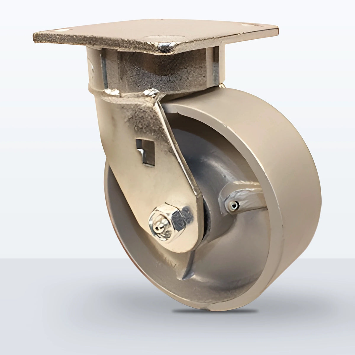 5" Cast Iron Caster, Top Plate, 1000 lb Capacity - Roller Bearing, 4 X 4-1/2 Plate