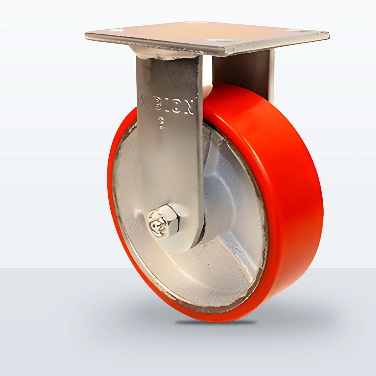 6" Polyurethane on Cast Iron Caster, Top Plate, 1200 lb Capacity - Roller Bearing, 4 X 4-1/2 Plate