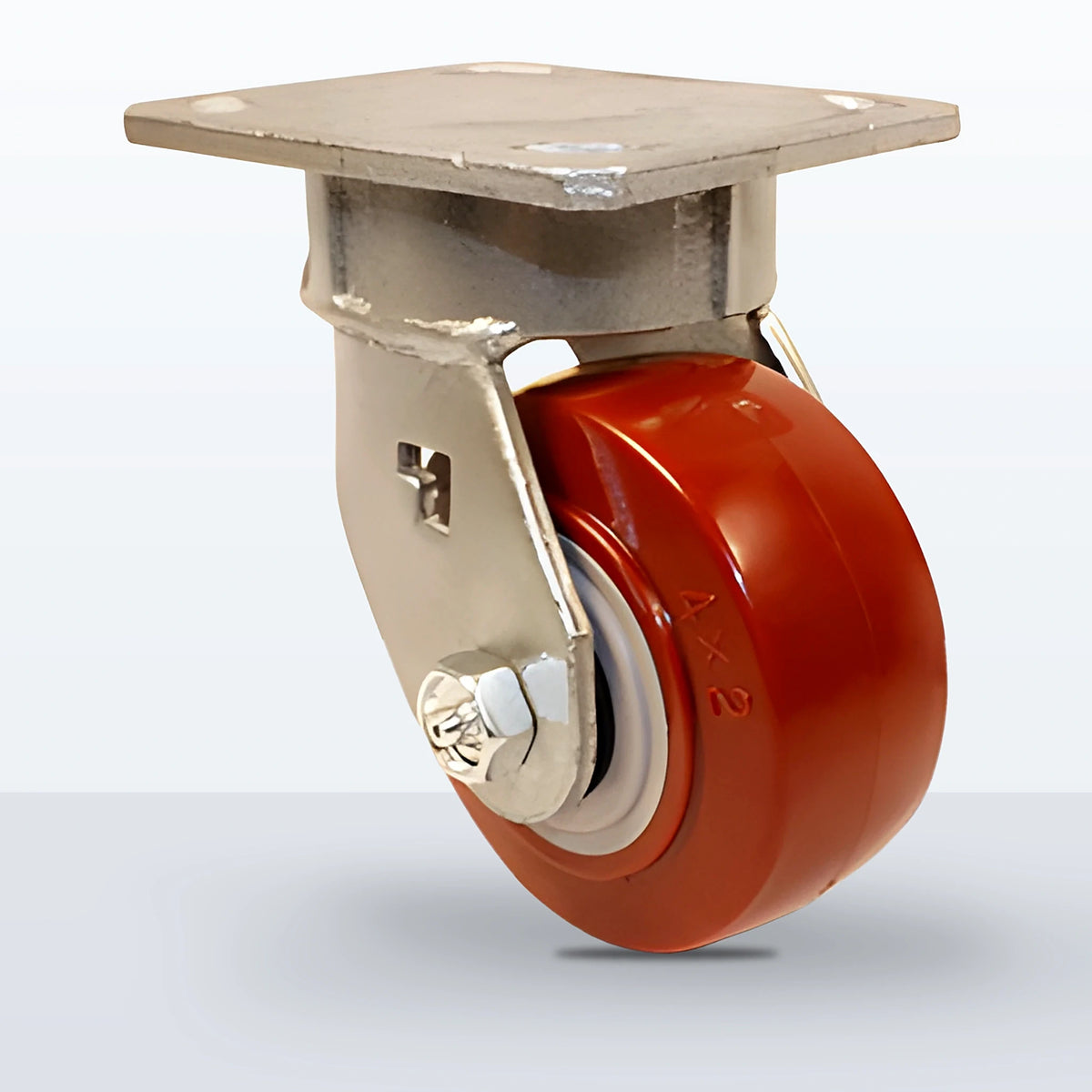 4" Polyurethane on Polypropylene Caster, Top Plate, 600 lb Capacity - Roller Bearing, 4 X 4-1/2 Plate
