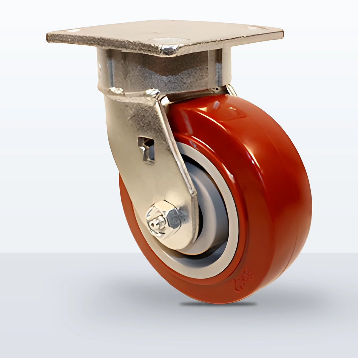 5" Polyurethane on Polypropylene Caster, Top Plate, 750 lb Capacity - Roller Bearing, 4 X 4-1/2 Plate