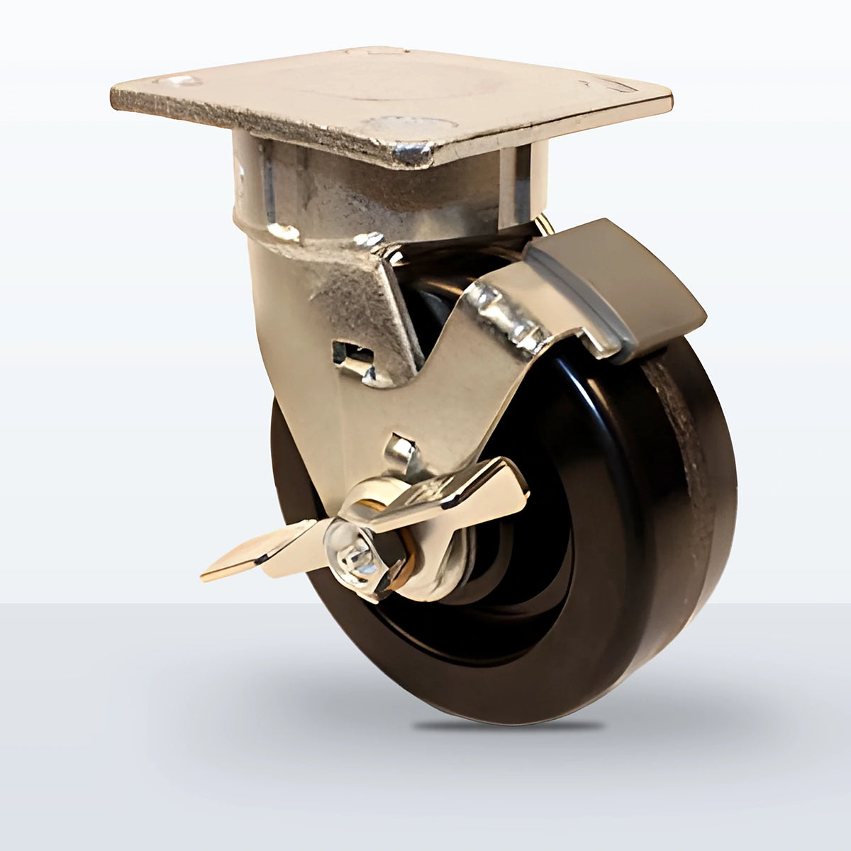5" Phenolic Caster, Top Plate, 1000 lb Capacity - Roller Bearing, 4 X 4-1/2 Plate