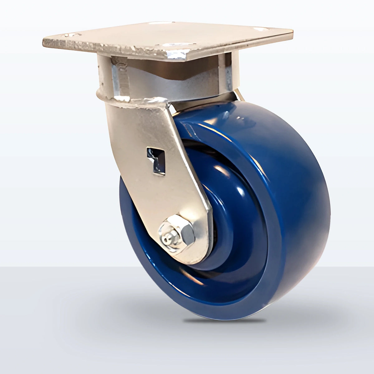 5" Solid Polyurethane Caster, Top Plate, 800 lb Capacity - Roller Bearing, 4 X 4-1/2 Plate