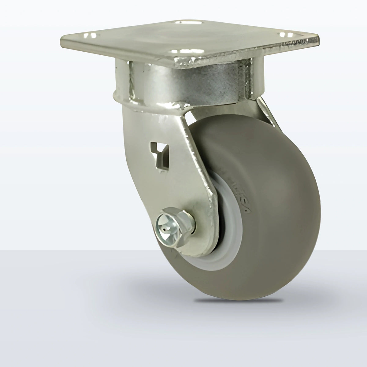 4" Thermoplastic Rubber Caster, Top Plate, 350 lb Capacity - Roller Bearing, 4 X 4-1/2 Plate